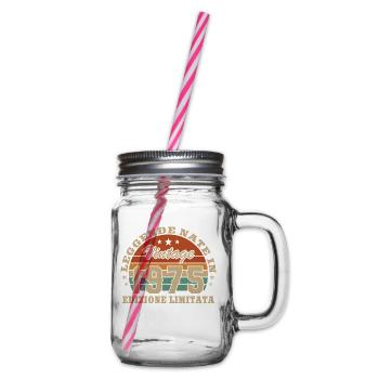 1975 Vintage Retro Geburtstagsgeschenk - Henkelglas mit Schraubdeckel - Klar - Rechts