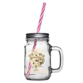 Chickens Saying - Glass jar with handle and screw cap - clear - Right