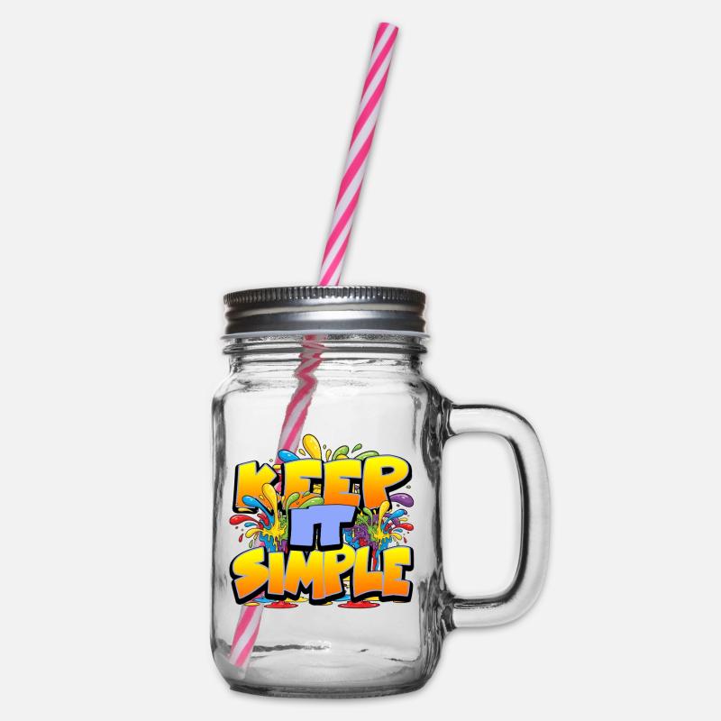 Slogan Coloré Keep It Simple - Bocal à boisson - transparent