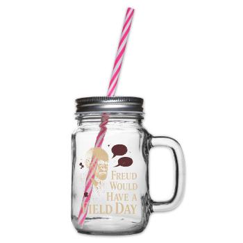 Future psychologist diagnose me - Glass jar with handle and screw cap - clear - Right