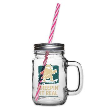 Creepin' It Real Funny Halloween Costume Design - Bocal à boisson - transparent - Droite