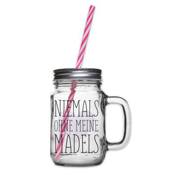 Meine Mädels Spruch - Henkelglas mit Schraubdeckel - Klar - Rechts