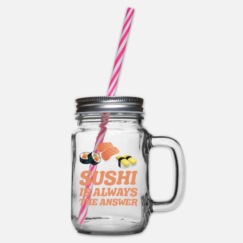 Sushi est toujours la solution idée Cadeau Sushis - Bocal à boisson - transparent