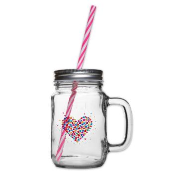Carnival confetti in the heart of Shrovetide Carnival - Glass jar with handle and screw cap - clear - Right