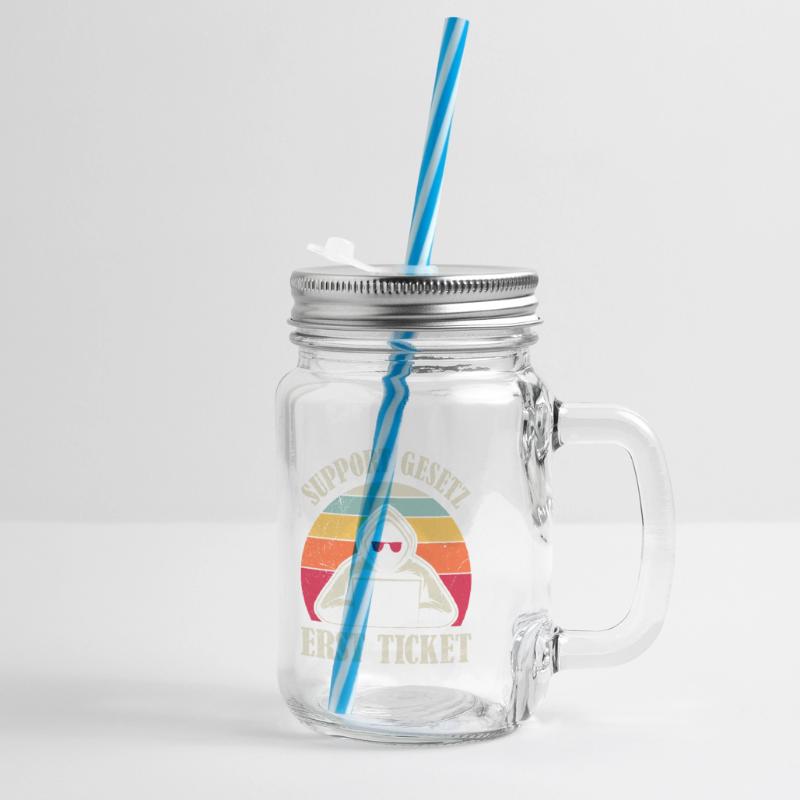 Computer Science Coder SUPPORT LAW FIRST TICKET Glass jar with handle and screw cap