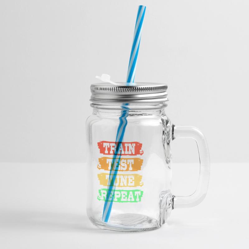 GPT Coder Programmer Glass jar with handle and screw cap