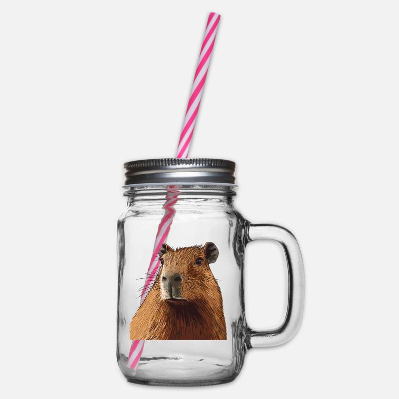 Portrait câlin de Capybara - Bocal à boisson - transparent