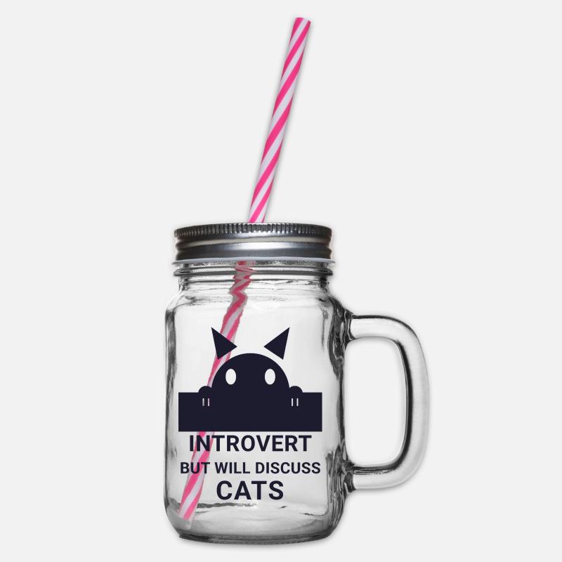 Introverti parlera des chats - Bocal à boisson - transparent