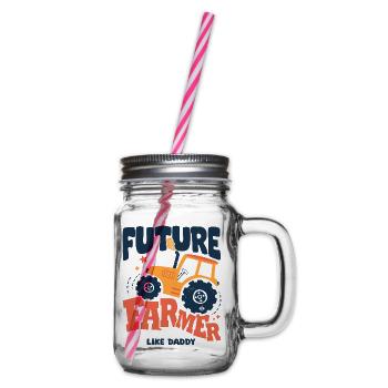 Futur fermier comme papa bébé tracteur - Bocal à boisson - transparent - Droite