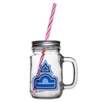Zodiac Tribal Libra and Air - Glass jar with handle and screw cap - clear - Right
