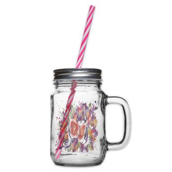 Lila Feige Exotische Frucht-Spritzkunst - Henkelglas mit Schraubdeckel - Klar - Rechts