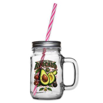 Avocado Anatomie Food Shirt - Henkelglas mit Schraubdeckel - Klar - Rechts