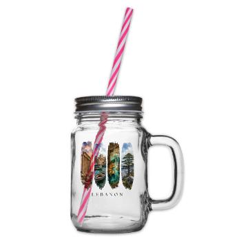 Libanon Travel – Beirut & Kultur Motiv - Henkelglas mit Schraubdeckel - Klar - Rechts