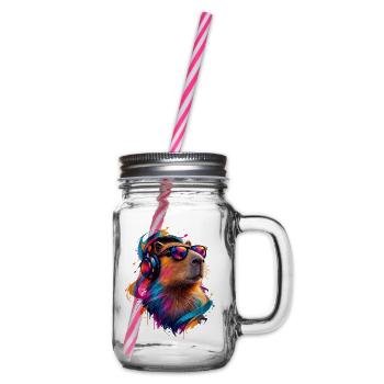 Capybara - Henkelglas mit Schraubdeckel - Klar - Rechts