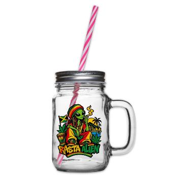 Rasta Alien - Henkelglas mit Schraubdeckel - Klar - Rechts