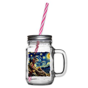 Leopardgecko Starry Night - Henkelglas mit Schraubdeckel - Klar - Rechts