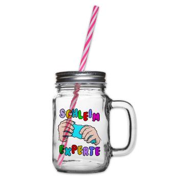 Slime Geschenk Kinder Schleim basteln lustig - Henkelglas mit Schraubdeckel - Klar - Rechts