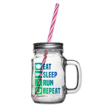 Geschenkidee für eine Running mit Running - Henkelglas mit Schraubdeckel - Klar - Rechts