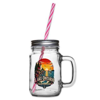 Lake Ontario Funny Vintage - Henkelglas mit Schraubdeckel - Klar - Rechts