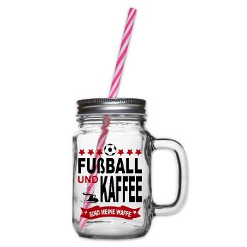 Fußball Fußballspieler Sport Verein - Henkelglas mit Schraubdeckel - Klar - Rechts