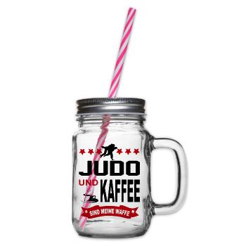 Judo Judosportler Training Verein Sport - Henkelglas mit Schraubdeckel - Klar - Rechts