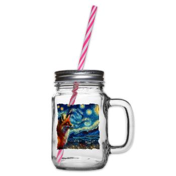 Rotfuchs Fuchs Starry Night - Henkelglas mit Schraubdeckel - Klar - Rechts