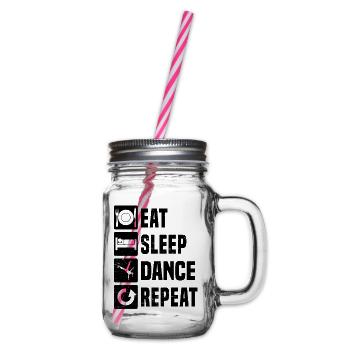 Geschenkidee für die Breakdancerin mit Break Dance - Henkelglas mit Schraubdeckel - Klar - Rechts