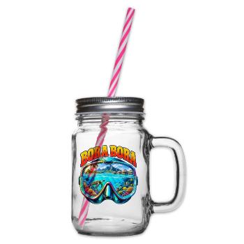 Bora Bora Französisch Polynesien Tauchen Schnorche - Henkelglas mit Schraubdeckel - Klar - Rechts