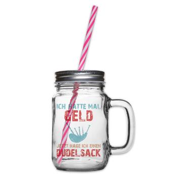Dudelsackspieler Dudelsack Männer Geschenk - Henkelglas mit Schraubdeckel - Klar - Rechts