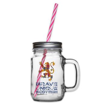 Tartan-Löwe des tapferen schottischen Stolzes - Henkelglas mit Schraubdeckel - Klar - Rechts