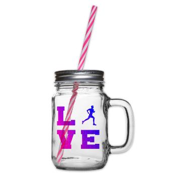 Geschenkidee für einen Running mit Running - Henkelglas mit Schraubdeckel - Klar - Rechts