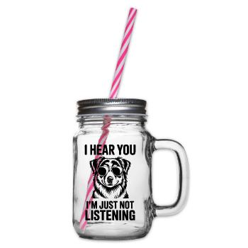 Australian Shepherd Spruch Lustige Aussie Geschenk - Henkelglas mit Schraubdeckel - Klar - Rechts