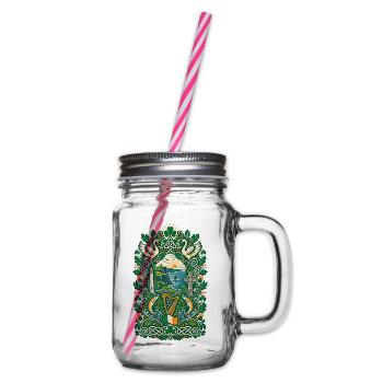 Irland | Kleeblatt, Harfe & Kelten - Henkelglas mit Schraubdeckel - Klar - Rechts