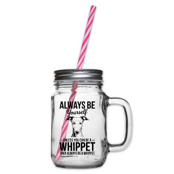 Whippet Spruch Hunde Lustiges Whippet Geschenk - Henkelglas mit Schraubdeckel - Klar - Rechts