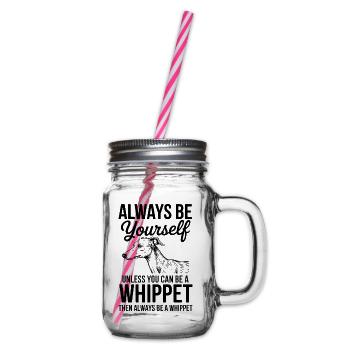 Whippet Spruch Hunde Lustiges Whippet Geschenk - Henkelglas mit Schraubdeckel - Klar - Rechts