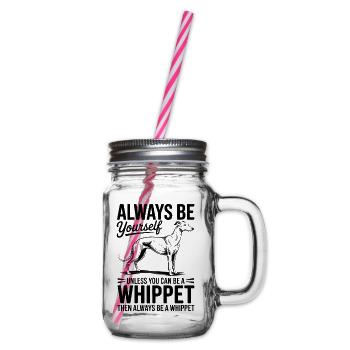Whippet Spruch Hunde Lustiges Whippet Geschenk - Henkelglas mit Schraubdeckel - Klar - Rechts