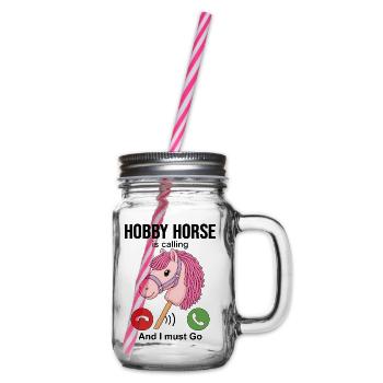 Hobby Horse Is Calling And I Must Go - Henkelglas mit Schraubdeckel - Klar - Rechts