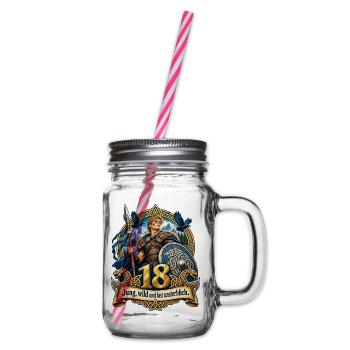18. Geburtstag - Henkelglas mit Schraubdeckel - Klar - Rechts