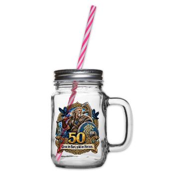 50.Geburtstag - Henkelglas mit Schraubdeckel - Klar - Rechts