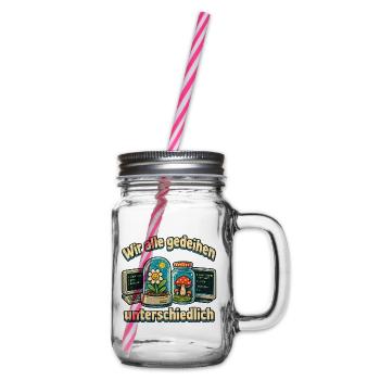 Wir alle gedeihen unterschiedlich PC Garten Nerds  - Henkelglas mit Schraubdeckel - Klar - Rechts