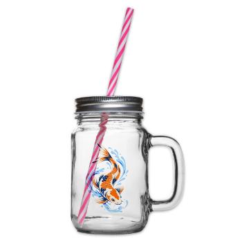 Koi-fische Japanische Koi-fische Koi-karpfen - Henkelglas mit Schraubdeckel - Klar - Rechts