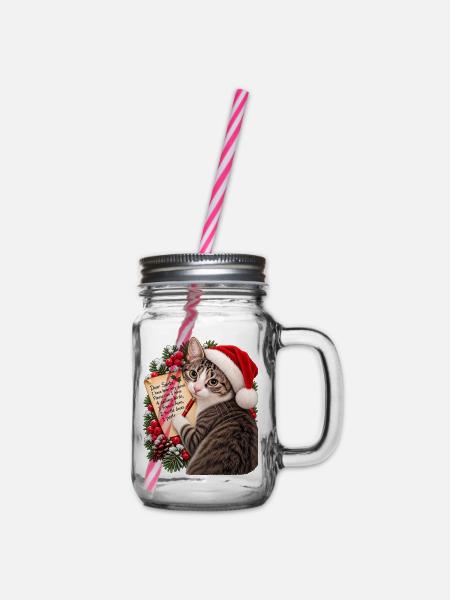 Lieber Weihnachtsmann - Henkelglas mit Schraubdeckel - Klar