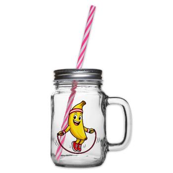 Bananen-Springseil Spaß - Henkelglas mit Schraubdeckel - Klar - Rechts