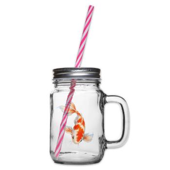 Koi-fische Japanische Koi-fische Koi-karpfen - Henkelglas mit Schraubdeckel - Klar - Rechts