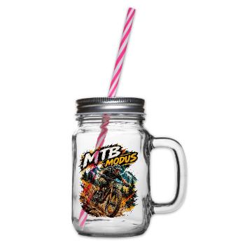 MTB Modus Bergtrail Splash - Henkelglas mit Schraubdeckel - Klar - Rechts