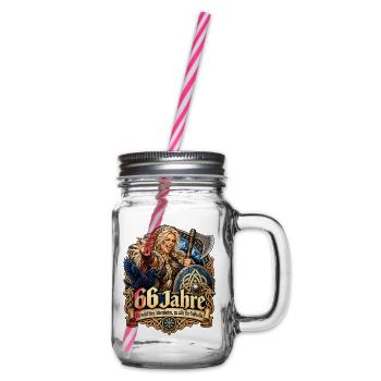 66.Geburtstag - Henkelglas mit Schraubdeckel - Klar - Rechts