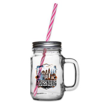 Augsburg Germany Skyline Travel Novelty For - Henkelglas mit Schraubdeckel - Klar - Rechts
