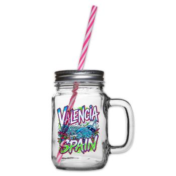 Valencia Spain Vibrant City Festival Travel - Henkelglas mit Schraubdeckel - Klar - Rechts