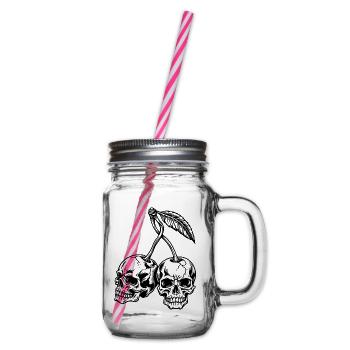 Kirschschädel – makabre gotische Früchte - Henkelglas mit Schraubdeckel - Klar - Rechts
