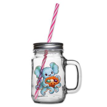 Dumbo-Oktopus mit Kürbismuschel - Henkelglas mit Schraubdeckel - Klar - Rechts